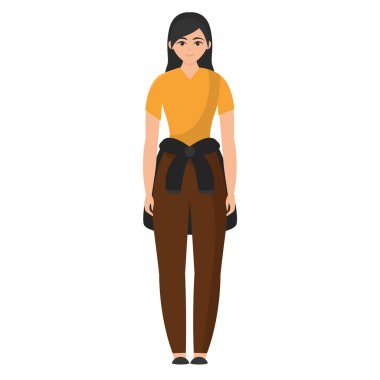 İzole edilmiş genç kız karakter Vektör çizimi