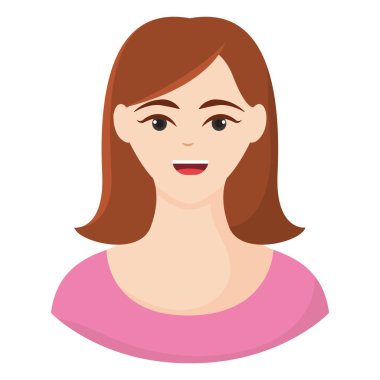 İzole edilmiş renkli sevimli kadın karakter Avatar Vektör illüstrasyonu