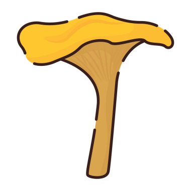 İzole edilmiş renkli mantar simgesi Düz Tasarım Vektörü illüstrasyonu