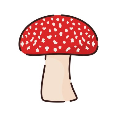 İzole edilmiş renkli mantar simgesi Düz Tasarım Vektörü illüstrasyonu