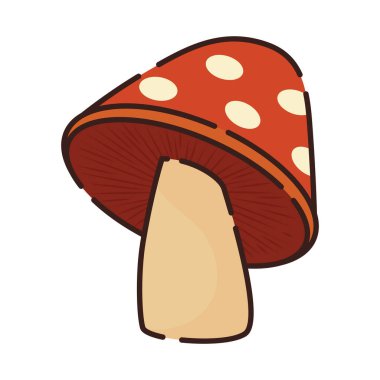 İzole edilmiş renkli mantar simgesi Düz Tasarım Vektörü illüstrasyonu