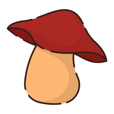 İzole edilmiş renkli mantar simgesi Düz Tasarım Vektörü illüstrasyonu