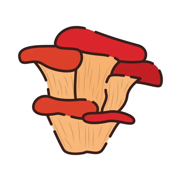 孤立的彩色蘑菇图标平面设计矢量插图 — 图库矢量图片