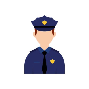 Soyut siyahi erkek polis memuru karakter Vektör illüstrasyonu