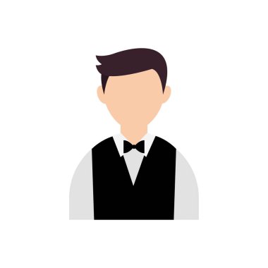 Soyut renkli erkek garson karakter Vektör illüstrasyonu