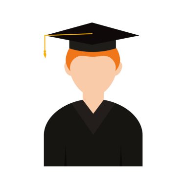 İzole edilmiş soyut renkli erkek öğrenci karakter Vektör illüstrasyonu