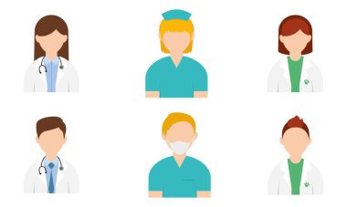 Farklı meslekleri olan soyut karakterler kümesi Vektör illüstrasyonu