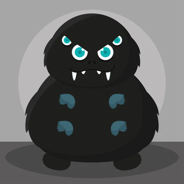 Isolierte Farbige Niedliche Glücklich Monster Charakter Vector Illustration — Stockvektor