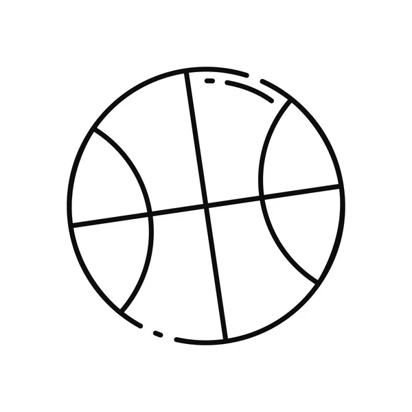 Μεμονωμένη Επίπεδη Μπάλα Μπάσκετ Παιχνίδι Εικονίδιο Σκίτσο Διάνυσμα Εικόνα — Διανυσματικό Αρχείο