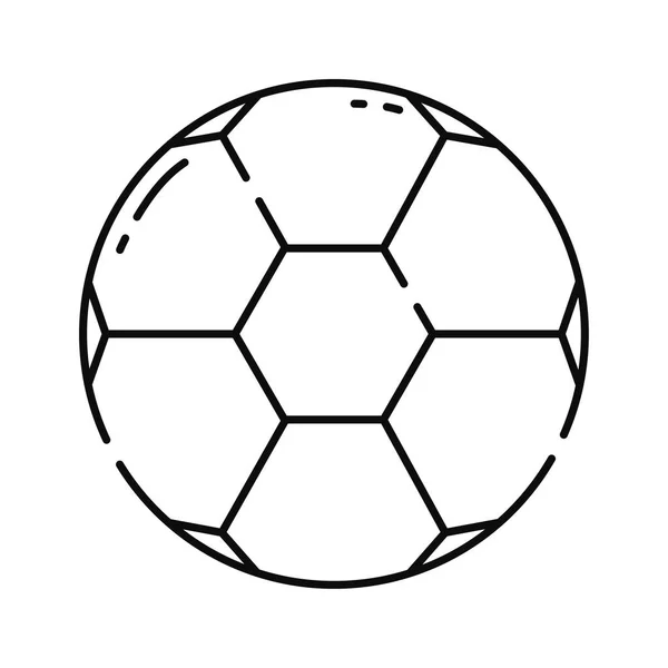 Isolado Plana Bola Futebol Brinquedo Esboço Ícone Vector Ilustração — Vetor de Stock