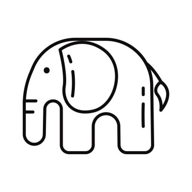 İzole edilmiş düz fil oyuncağı taslak ikonu Vektör illüstrasyonu