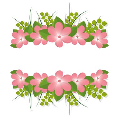 Ayrı renkte boş çiçek pankartı Vektör illüstrasyonuName