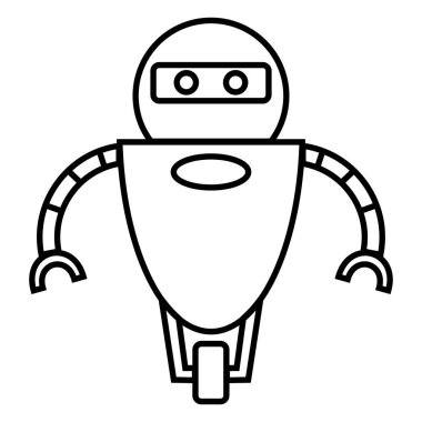 İzole edilmiş bir robot oyuncak ikonu Vektör illüstrasyonunun taslağı