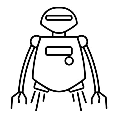 İzole edilmiş bir robot oyuncak ikonu Vektör illüstrasyonunun taslağı