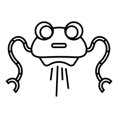 İzole edilmiş bir robot oyuncak ikonu Vektör illüstrasyonunun taslağı