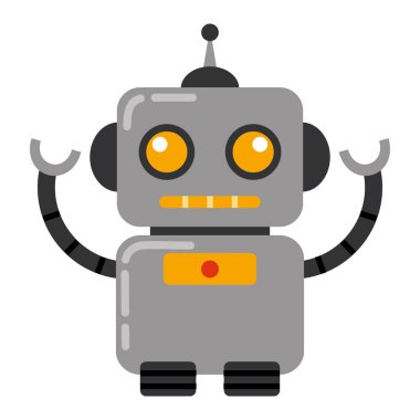 İzole edilmiş şirin robot oyuncak ikonu Vektör illüstrasyonu