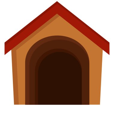 İzole edilmiş renkli köpek kulübesi ikon vektör illüstrasyonu