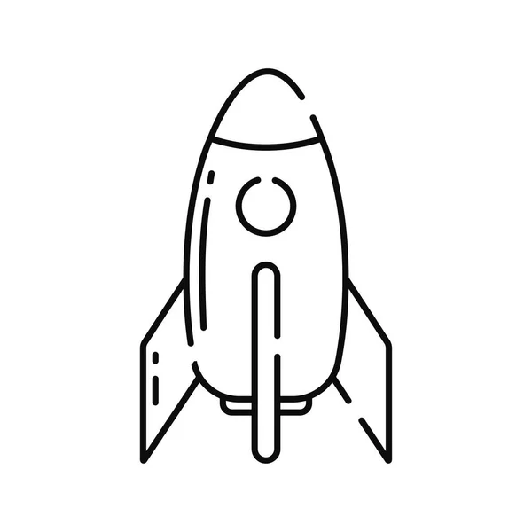 孤立平面火箭玩具草图图标矢量插图 — 图库矢量图片