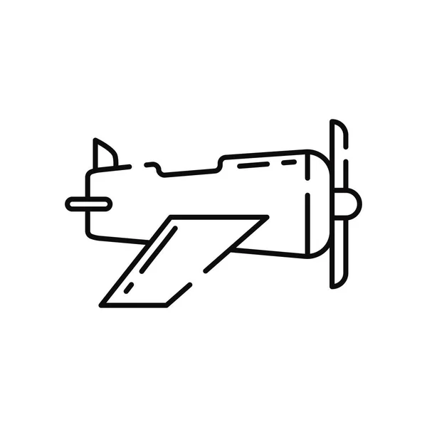 孤立平面飞机玩具草图图标矢量插图 — 图库矢量图片