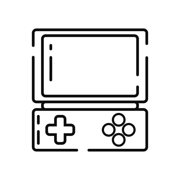 Isolato Piatto Videogame Console Giocattolo Schizzo Icona Vettoriale Illustrazione — Vettoriale Stock