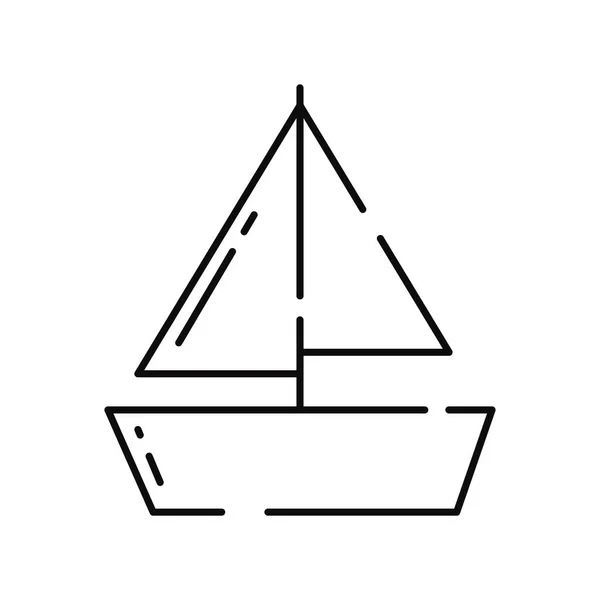 Ícone Esboço Brinquedo Navio Plano Isolado Ilustração Vetorial — Vetor de Stock