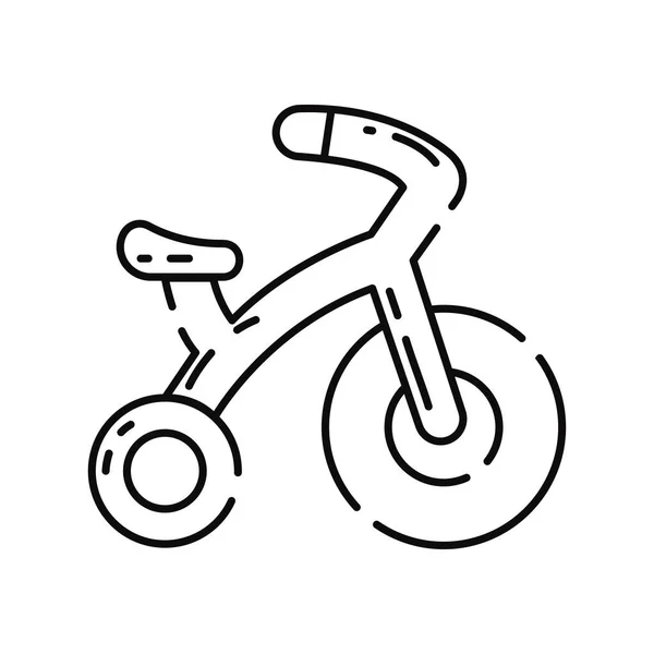 Изолированный Плоский Набросок Игрушки Велосипеда Иконка Вектор Иллюстрация — стоковый вектор