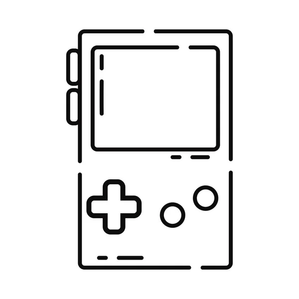 Isolato Piatto Videogame Console Giocattolo Schizzo Icona Vettoriale Illustrazione — Vettoriale Stock