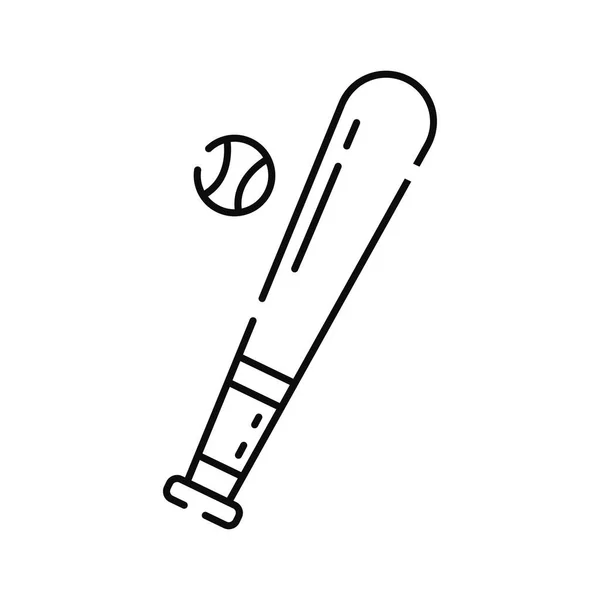 Isolated Flat Baseball Bat Toy Sketch Icon Vector Illustration — Stock Vector