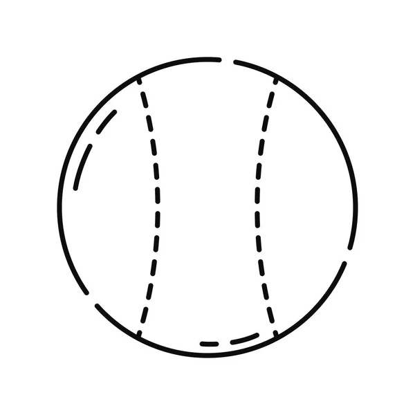 Izolovaný Plochý Baseballový Míček Hračka Náčrtek Ikona Vektor Ilustrace — Stockový vektor