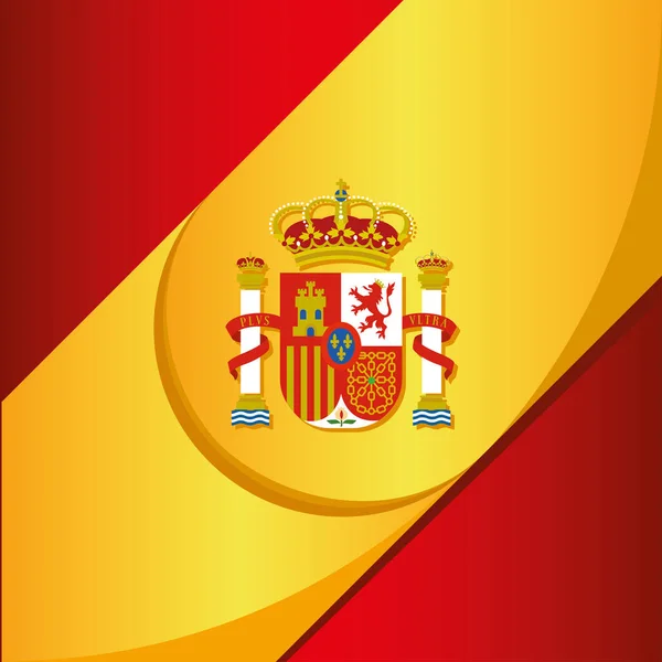 España Fondo Con Bandera Escudo Vector Ilustración — Vector de stock