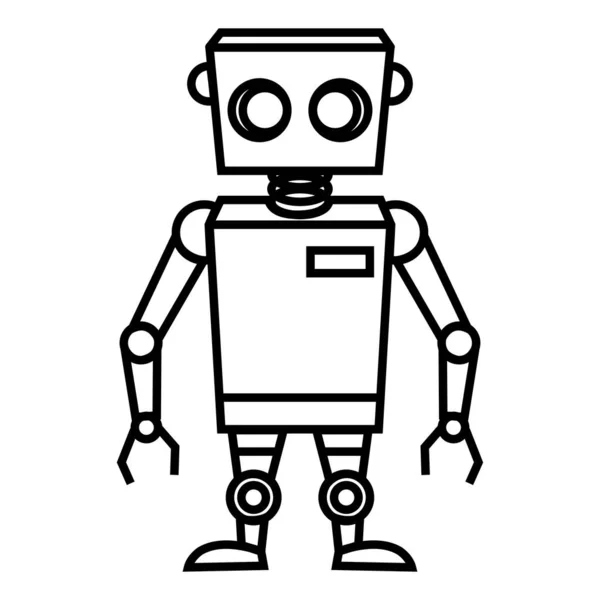 Zole Edilmiş Bir Robot Oyuncak Ikonu Vektör Illüstrasyonunun Taslağı — Stok Vektör