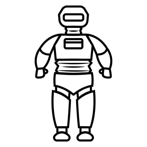 Outline Isolated Robot Toy Icon Vector Illustration — Stock Vector