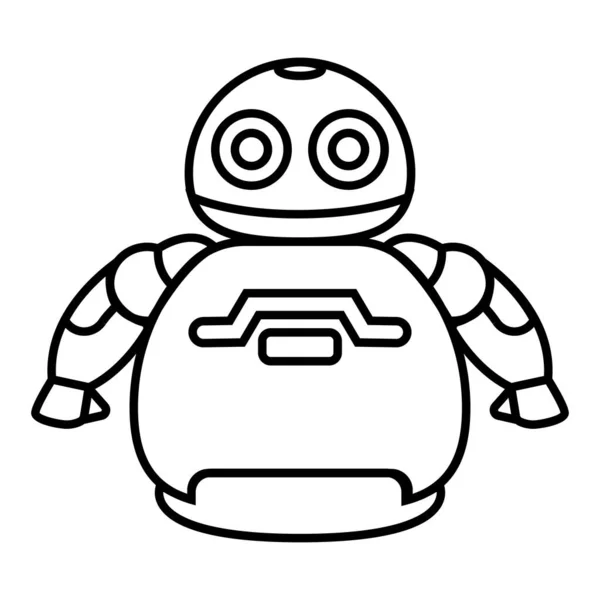 Περίγραμμα Ενός Απομονωμένου Εικονιδίου Παιχνιδιού Ρομπότ Διανυσματική Απεικόνιση — Διανυσματικό Αρχείο