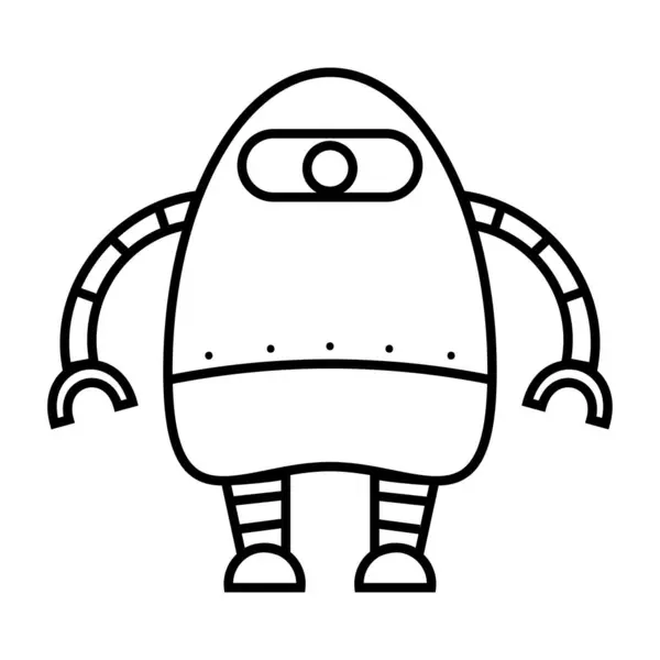 一个孤立的机器人玩具图标的轮廓 — 图库矢量图片
