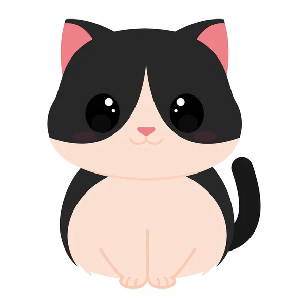 Isolierte Niedliche Glückliche Katze Charakter Vector Illustration — Stockvektor