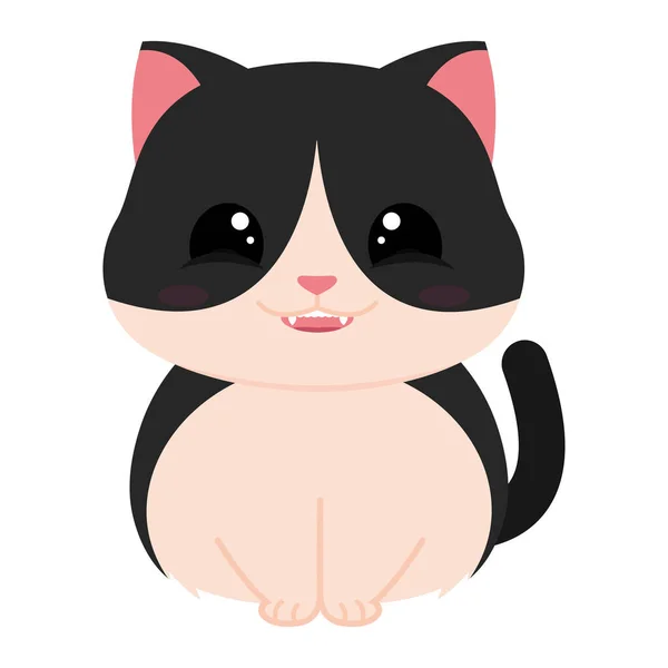 Geïsoleerd Schattig Gelukkig Kat Karakter Vector Illustratie — Stockvector