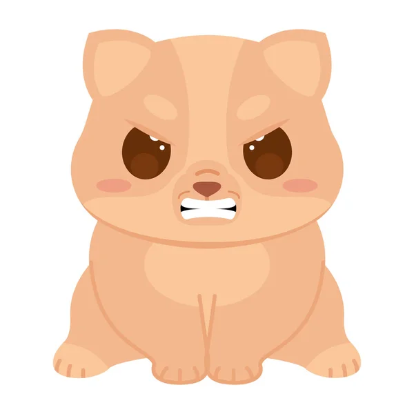 Изолированный Милый Сердитый Персонаж Собаки Векторная Иллюстрация — стоковый вектор