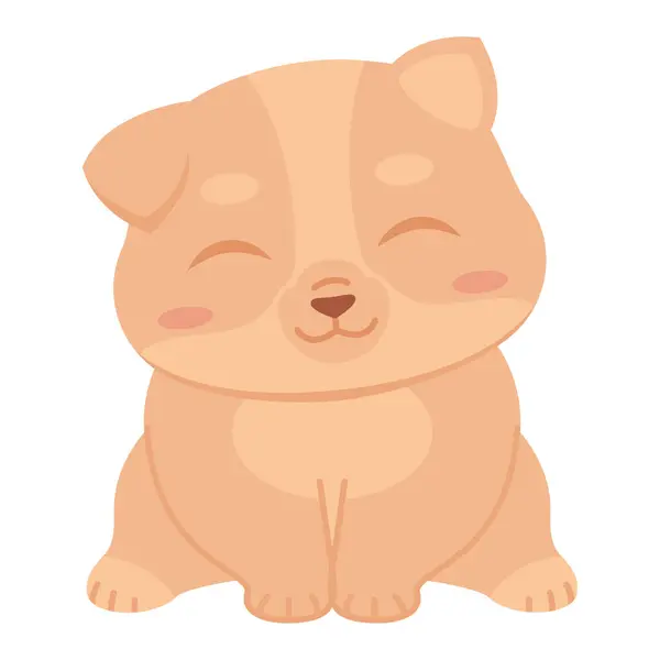 Изолированный Милый Счастливый Персонаж Собаки Вектор — стоковый вектор