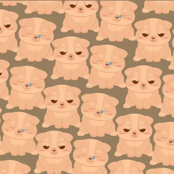 Бесшовный Фон Аватарами Эмодзи Собак Векторная Иллюстрация — стоковый вектор