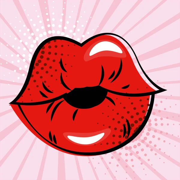 Bibir Sensual Terisolasi Pada Halaman Komik Vektor Ilustrasi Stok Vektor Bebas Royalti