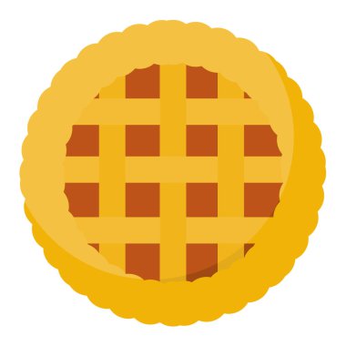 İzole edilmiş sonbahar balkabağı turta ikonu illüstrasyonu