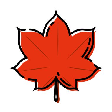 İzole edilmiş sonbahar yaprağı taslak ikonu Vektör illüstrasyonuName