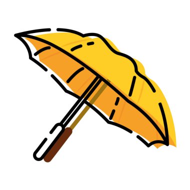 Renkli gökkuşağı şemsiyesi taslak ikonu Vektör illüstrasyonu