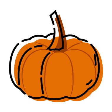 İzole edilmiş sonbahar balkabağı taslak ikonu Vektör illüstrasyonu