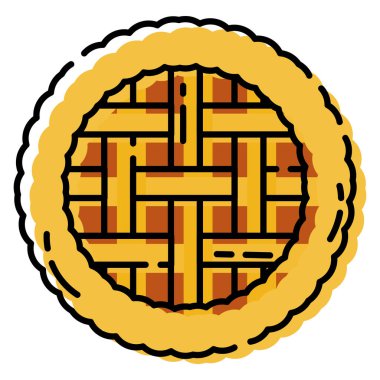 İzole edilmiş sonbahar balkabağı turtası taslak ikonu Vektör illüstrasyonu