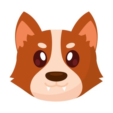 İzole edilmiş şirin köpek karakteri Avatar Vektör illüstrasyonu