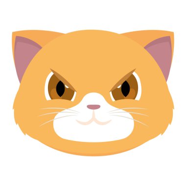 İzole edilmiş şirin kedi hayvan karakteri Avatar Vektör illüstrasyonu