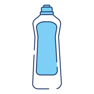 İzole edilmiş tek renkli sıvı sabun şişesi temizleme ikonu Vektör illüstrasyonu