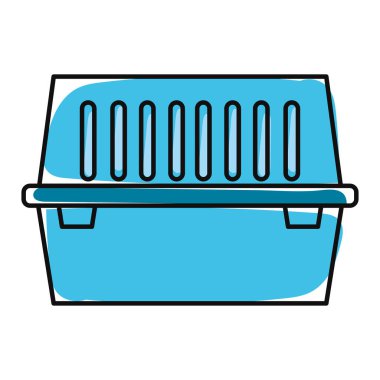 İzole edilmiş renkli evcil hayvan taşıma kutusu simgesi Vektör illüstrasyonu