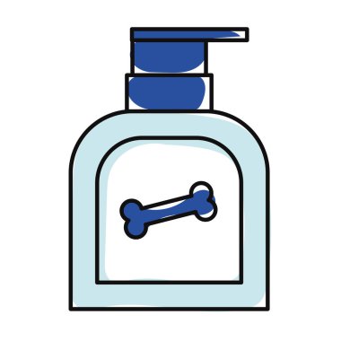 İzole edilmiş renkli evcil hayvan şampuan şişesi ikonu Vektör illüstrasyonu